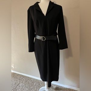 Calvin Klein Black Zippered Belted Dress